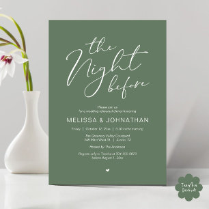 The Night Before Romantic Wedding Rehearsal Party Invitation