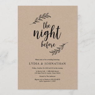 The night before, Rustic Kraft, Rehearsal Dinner Invitation