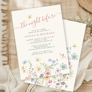 The night before rustic wedding rehearsal dinner invitation