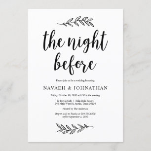 The night before, Rustic Wedding Rehearsal Dinner Invitation