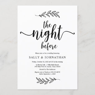 The night before, Rustic Wedding Rehearsal Dinner Invitation