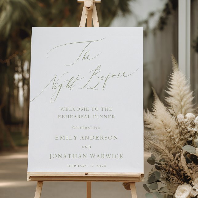 THE NIGHT BEFORE Sage Green Rehearsal Dinner Poster (Creator Uploaded)