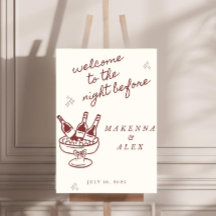 The Night Before Sign Template, Rehearsal Dinner 
