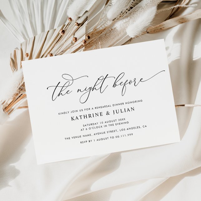THE NIGHT BEFORE | Simple Elegant Rehearsal dinner Invitation (Creator Uploaded)