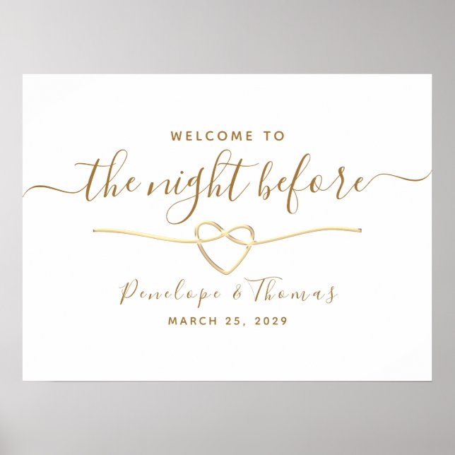 The Night Before Simple Rehearsal Dinner Poster (Front)