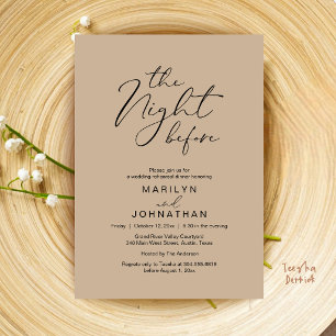 The Night Before Wedding Modern Rehearsal Dinner Invitation