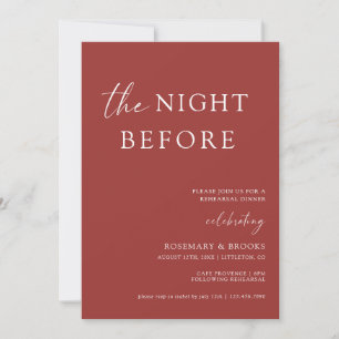 The Night Before Wedding Rehearsal Dinner Invitati Invitation