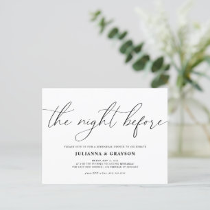 The Night Before Wedding Rehearsal Dinner Invitati Postcard