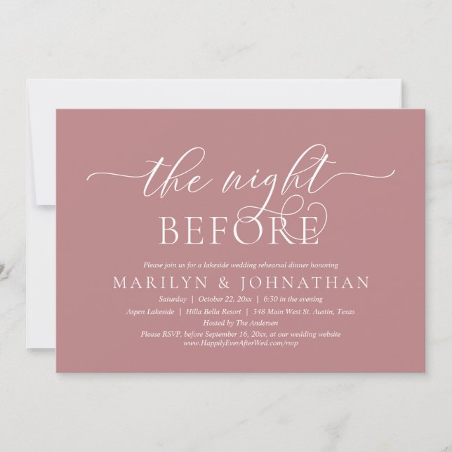 The Night Before, Wedding Rehearsal Dinner Invitation (Front)