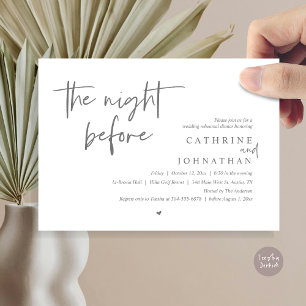 The night before, Wedding Rehearsal Dinner Invitation