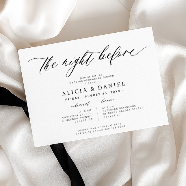 The night before wedding rehearsal dinner invitation (Creator Uploaded)