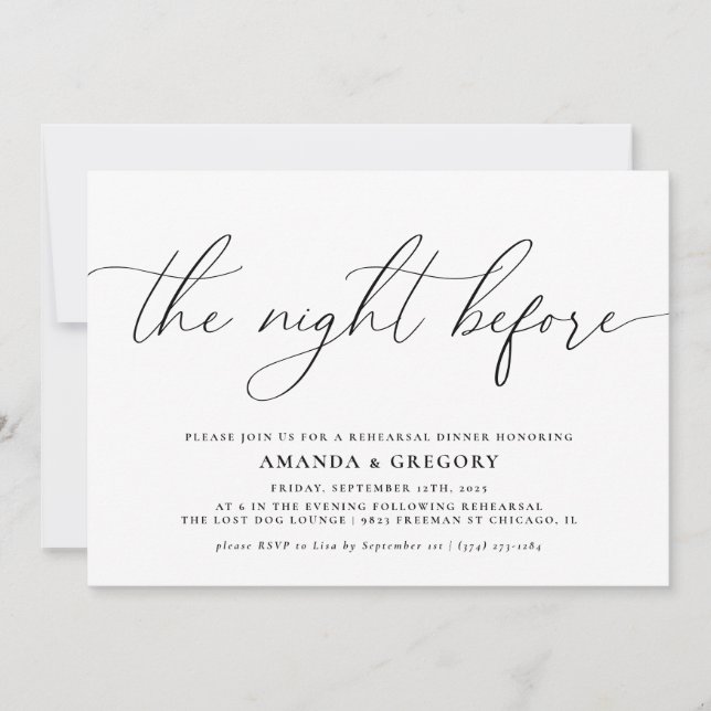 The Night Before Wedding Rehearsal Dinner Invitation (Front)