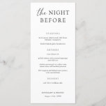 The Night Before Wedding Rehearsal Dinner Menu<br><div class="desc">This menu is the perfect addition to your rehearsal dinner the night before the big day!</div>