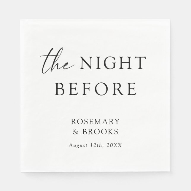 The Night Before Wedding Rehearsal Dinner Napkins (Front)