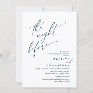 The Night Before, Wedding Rehearsal Dinner Party Invitation