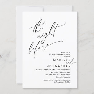 The Night Before, Wedding Rehearsal Dinner Party Invitation