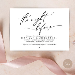 The Night Before, Wedding Rehearsal Dinner Party Invitation
