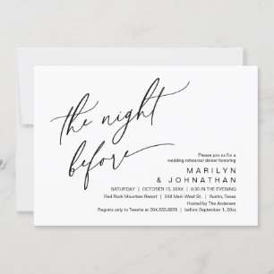 The Night Before Wedding Rehearsal Dinner Party Invitation