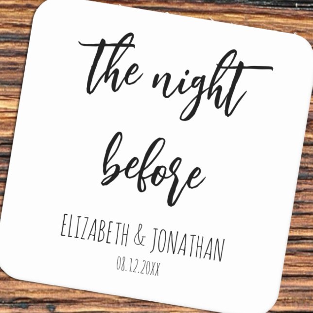 The Night Before Wedding Rehearsal Dinner Square Paper Coaster (Creator Uploaded)