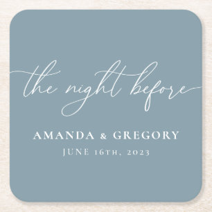 The Night Before Wedding Rehearsal Dinner Welcome  Square Paper Coaster