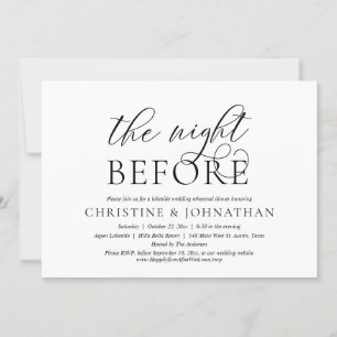 The Night Before, Wedding Rehearsal Party Dinner Invitation