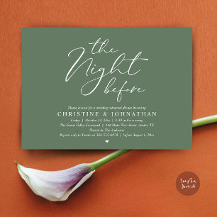 The Night Before Wedding Rehearsal Romantic Dinner Invitation