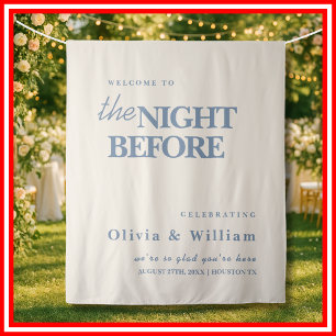 The Night Before Wedding Sign Dusty Blue Backdrop Tapestry