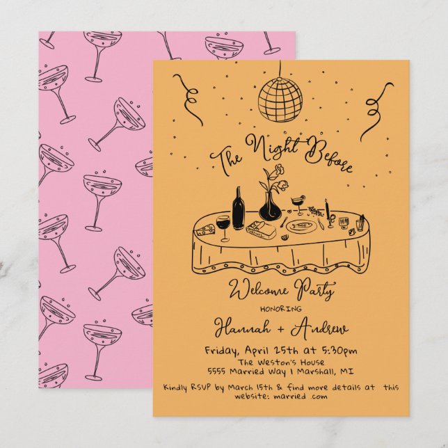 The Night Before Welcome Rehearsal Dinner Invitation (Front/Back)