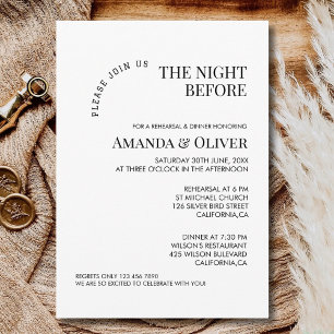The Night Before Welcome Wedding Rehearsal Dinner Invitation