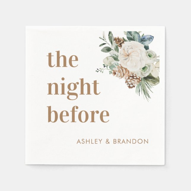 The Night Before Winter Rehearsal Dinner Napkin (Front)
