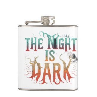 The Night Is Dark Hip Flask