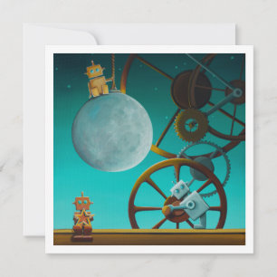 The Night Shift Moon Robots - Mini Print