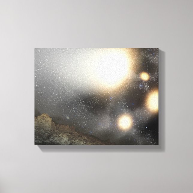The night sky as seen from a hypothetical plane canvas print (Front)