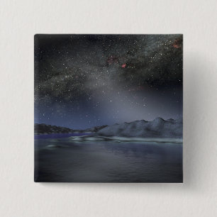 The night sky from a hypothetical alien planet 2 2 inch square button