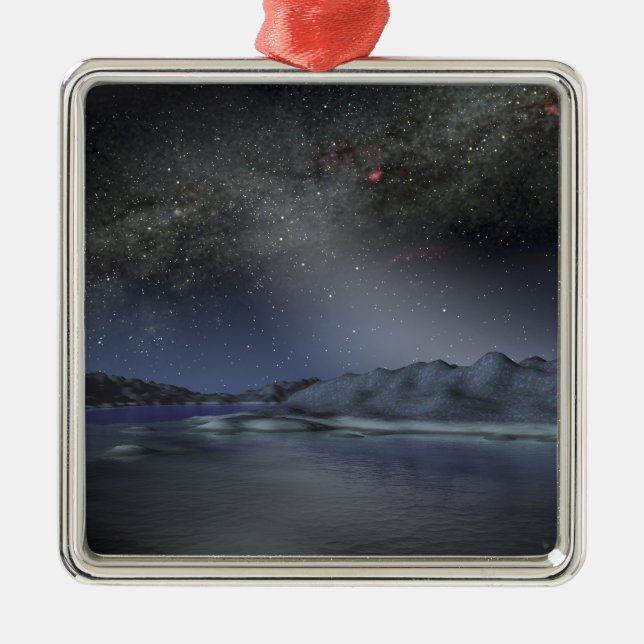The night sky from a hypothetical alien planet 2 metal ornament (Front)