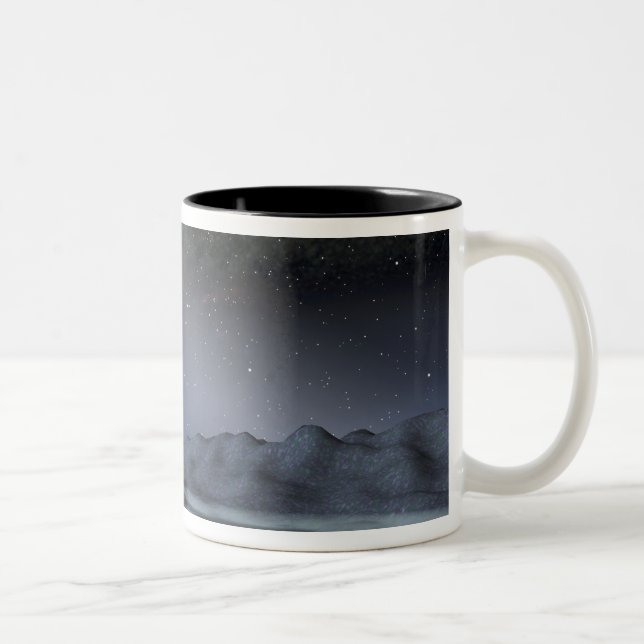 The night sky from a hypothetical alien planet 2 Two-Tone coffee mug (Right)