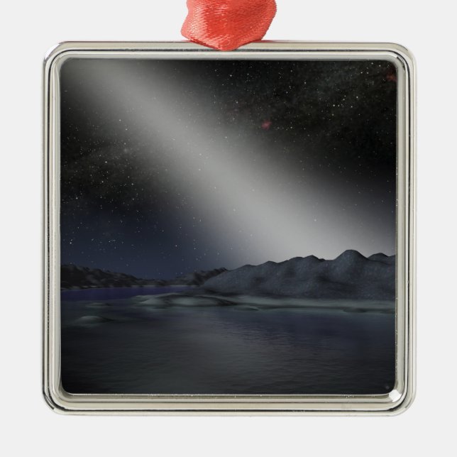 The night sky from a hypothetical alien planet metal ornament (Front)