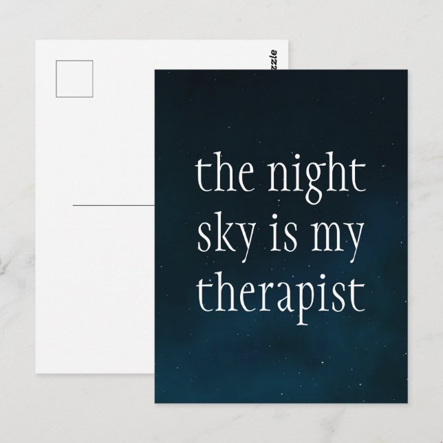 The Night Sky is my Therapist Dark Skies Goth Postcard (Front/Back)