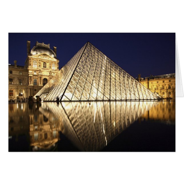 The night view of the glass Pyramid of Musee du (Front Horizontal)