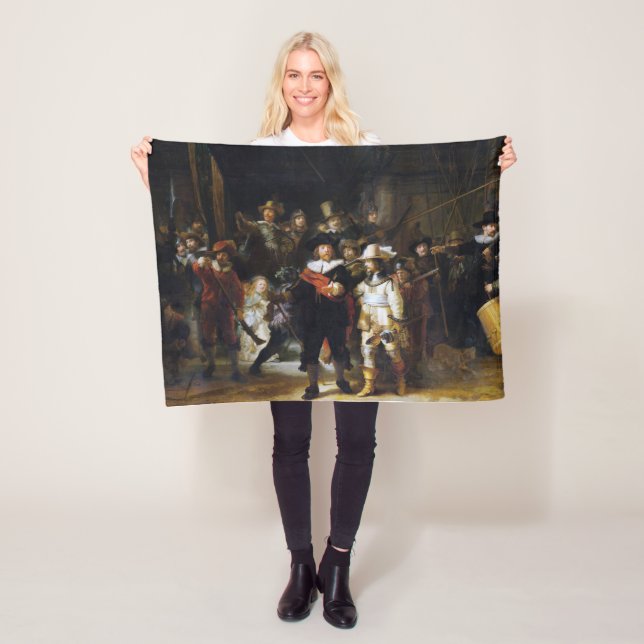 The Night Watch, Rembrandt, 1642 Fleece Blanket (In Situ)