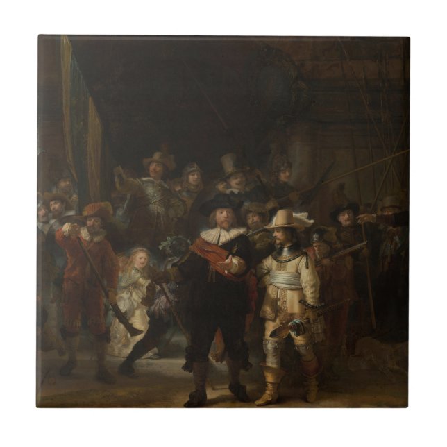 The Night Watch Rembrandt Baroque Masterpiece Tile (Front)