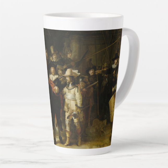 The Night Watch-Rembrandt Latte Mug (Right Angle)