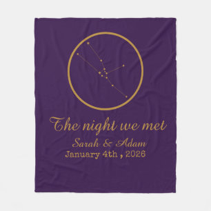 The Night We Met Star Map –Celestial love design Fleece Blanket