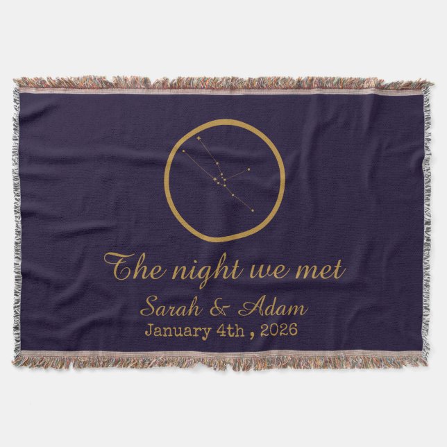 The Night We Met Star Map –Celestial love design Throw Blanket (Front)