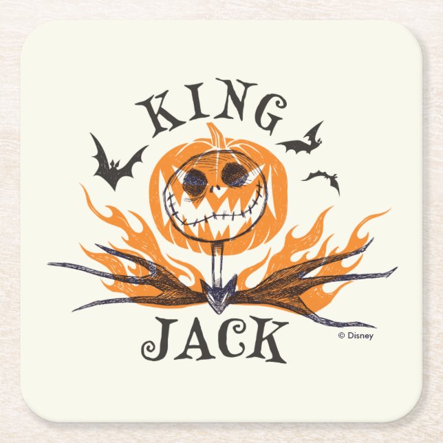 The Nightmare Before Christmas | King Jack Square Paper Coaster (Front)