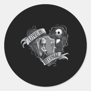 The Nightmare Before Jack And Sally Love Eternal Classic Round Sticker