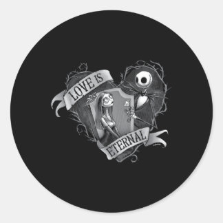 The Nightmare Before Jack And Sally Love Eternal Classic Round Sticker