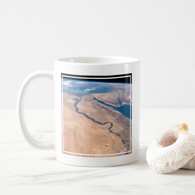 The Nile River, Red Sea And Mediterranean Sea. Coffee Mug (With Donut)