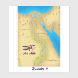 The Nile vintage style old map poster