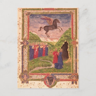 The nine Muses playing instruments Postcard